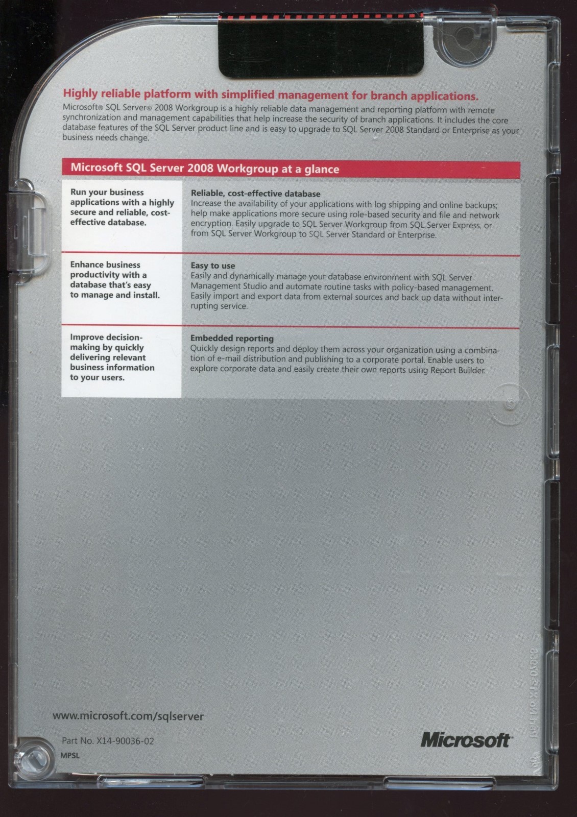 Open Box - A5K-02337 Microsoft SQL Server 2008 Workgroup 5 CAL