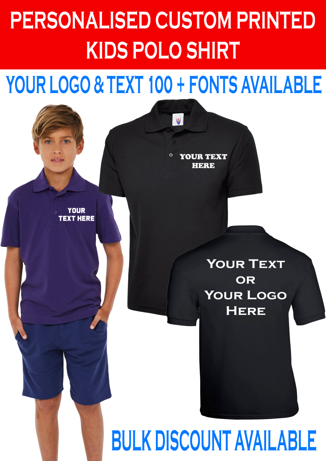 Personalised childrens polo shirts hotsell