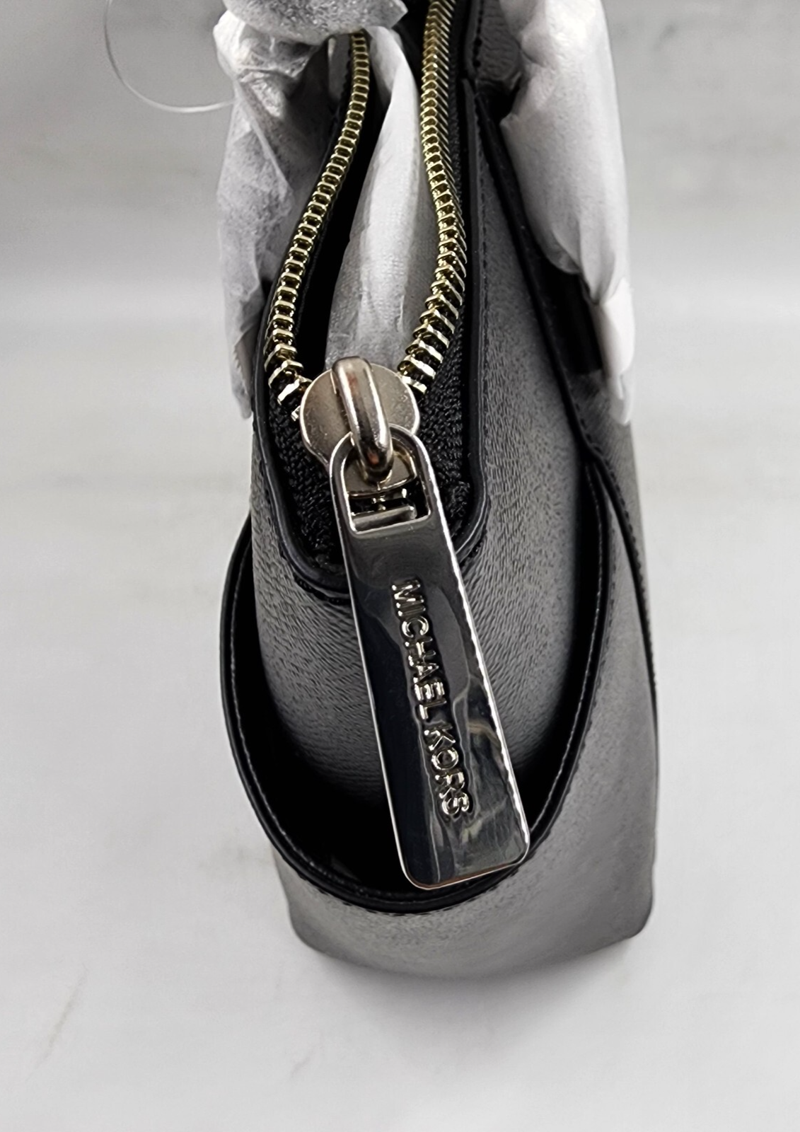 Michael Kors Jet Set Travel Saffiano Leather Tote Bag Womens L Black Zip Closure - Picture 7 of 19