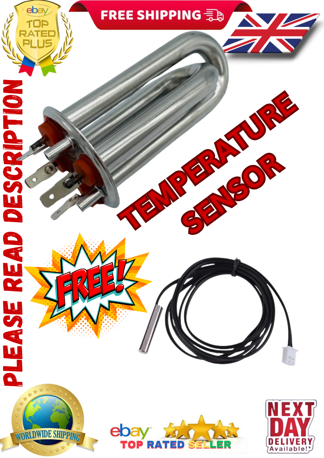 Cleverspa Replacement Heater Element 1800w & Temperature Sensor Fix HL