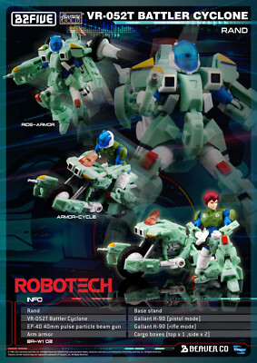 Toynami B2FIVE Robotech VR-052T Battler Cyclone Rand 1/28 2.5'' Scale Figure