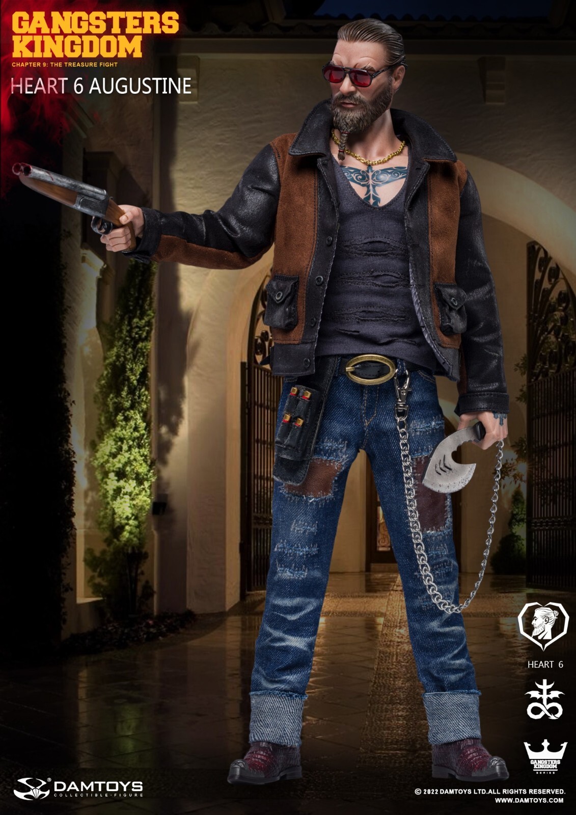 DAMTOYS GK027 Gangsters Kingdom - HEARTS 6 AUGUSTINE 1/6 ACTION