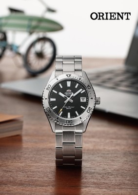 Pre-owned Orient Mako Rn-ac0q03s White Sports Diver Men's Watch With Box