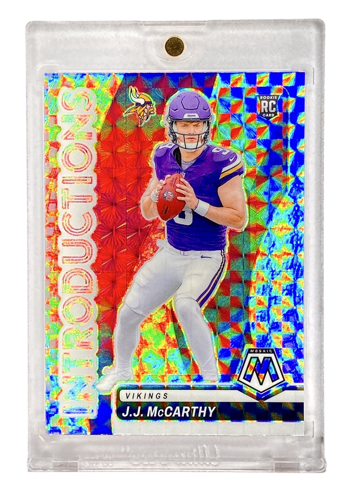 JJ McCarthy RARE ROOKIE RC INTRO REFRACTOR CARD SP INVESTMENT VIKINGS w/HOLDER