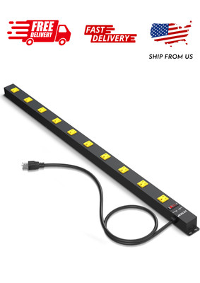 ZESEN 10 Outlet Heavy Duty Long Power Strip Surge Protector with 4ft Cord for Ga