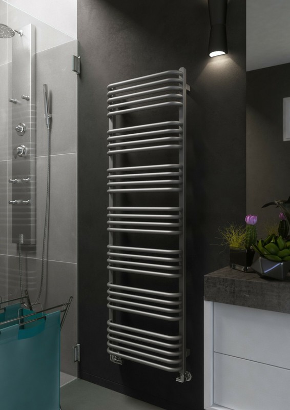 Designbadheizkoerper Alex 1140 X 500 Mm. Diamant ArgentÃ© Avec Connexion Moyenne