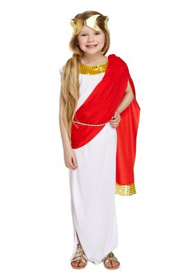 Kids Girls ROMAN GODDESS Ancient Greek Toga Fancy Dress Costume Book Week NEW UK