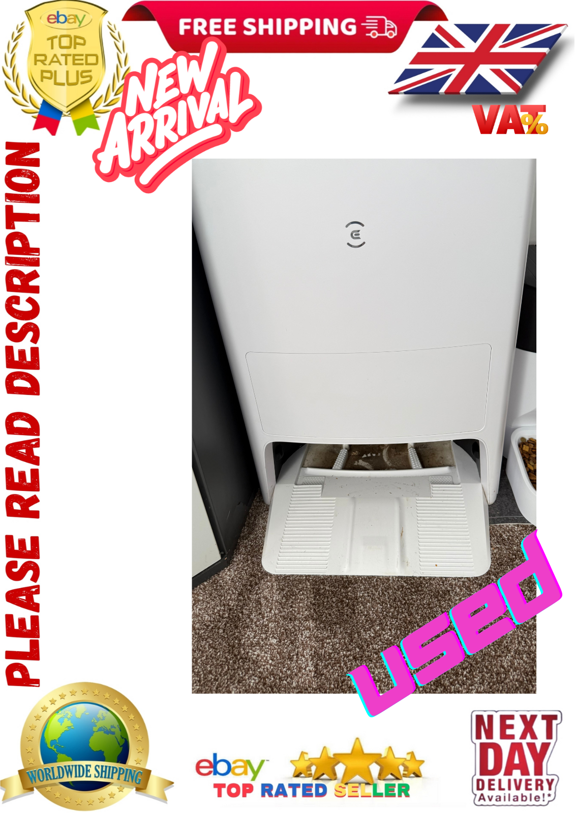 ECOVACS DEEBOTT20  Docking Station  for Robot Vacuum Mop USED Dirty Fully workin