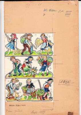 um 1940 Original Aquarell Malerei 1270 / 1271 Paul Zoecke BERLIN oder F.W. Kluge