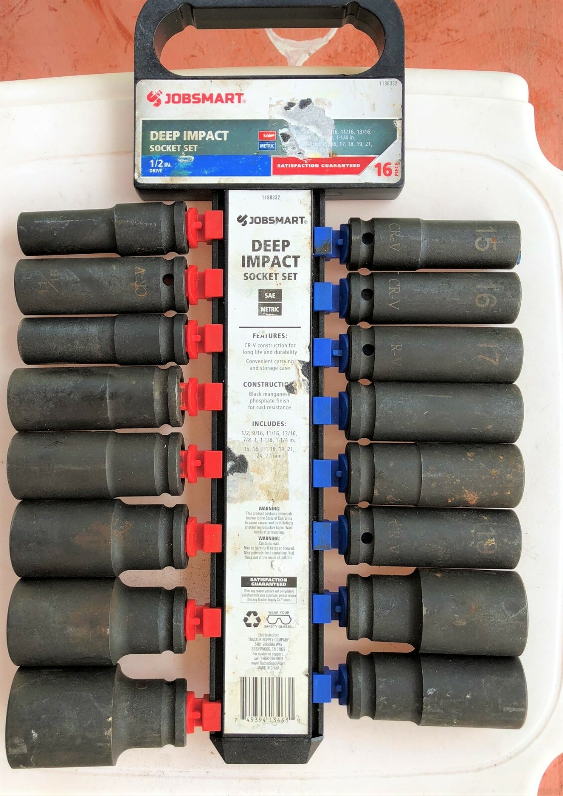 Job Smart (tractor Supply) Deep Impact Socket Set No. 1188332 Used