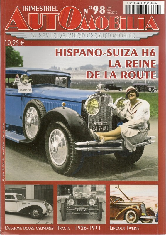 Automobilia 98 Delahaye 12cyl 37 39 Hispano Suiza H6 Citr Traction Slough Tracta