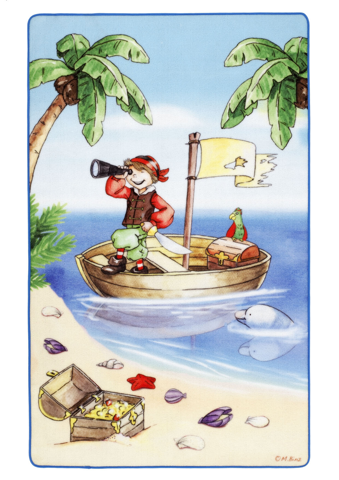 Lovely Kids Kinderteppich Pirat blau in verschiedenen Gren