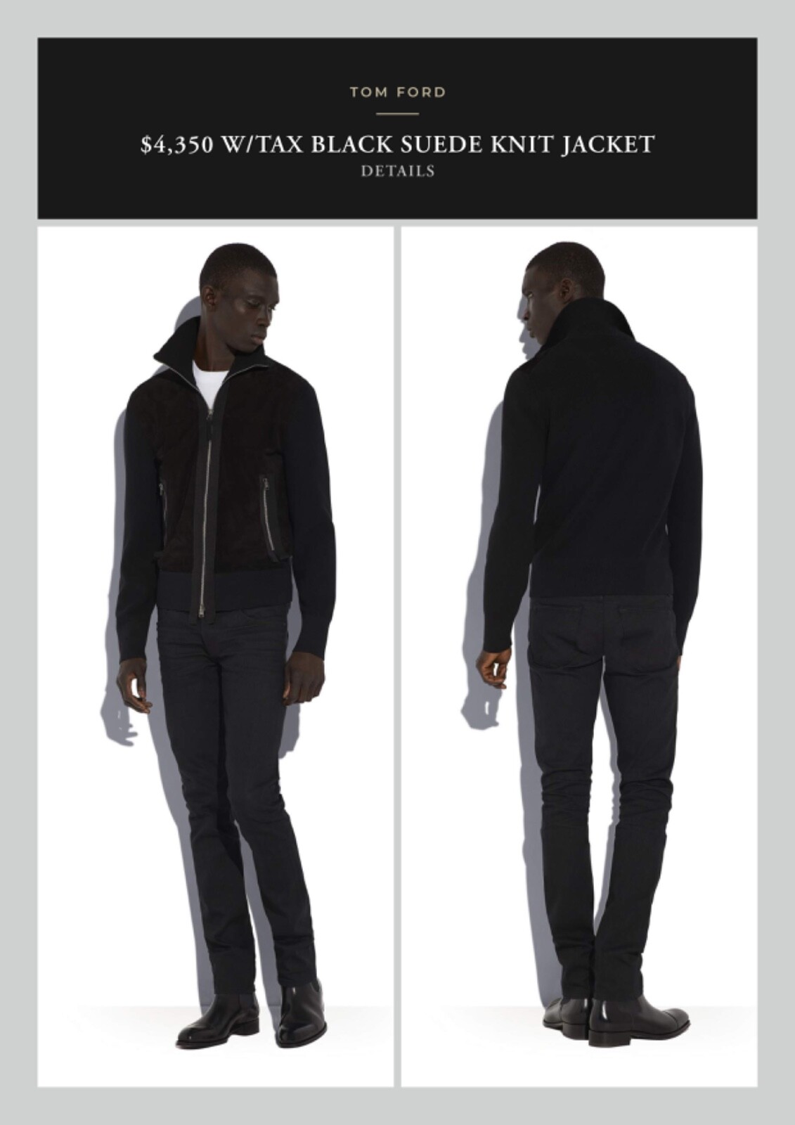Ultimate $4,000 TOM FORD Black Suede Leather / Lana Wool