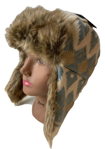 【BRICK】NF TRAPPER HAT New NWT Chaos Blue White Winter Trapper Hat Style # RN 97913