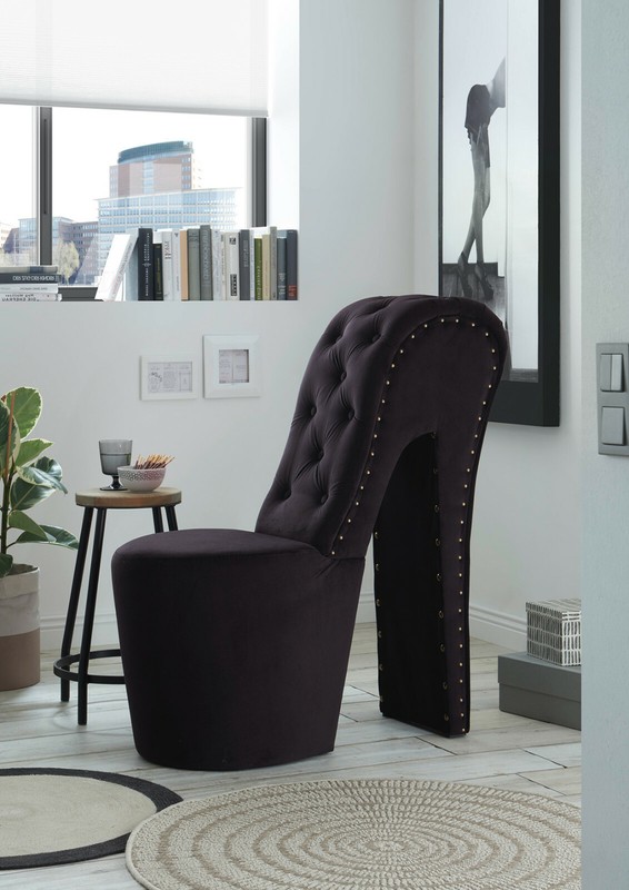 Schuhsessel Retro-Look Knopfsteppung Sessel Stuhl High Heel NEU 1d | eBay