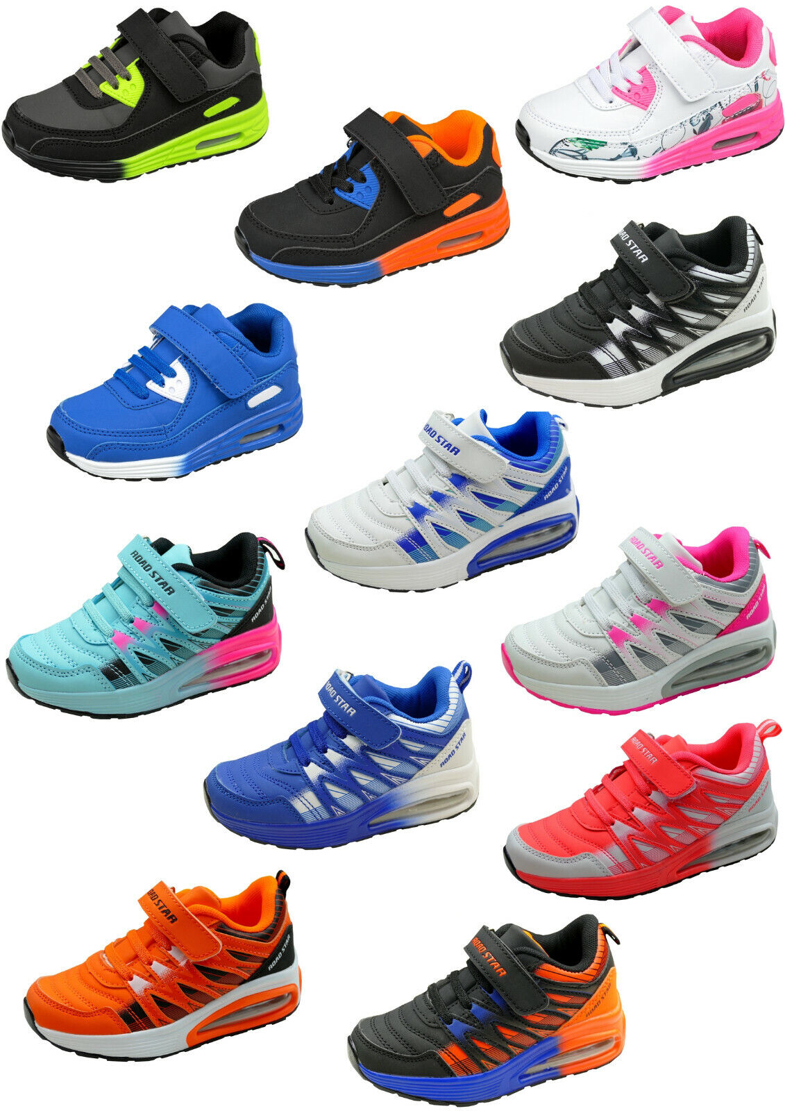 Kinder Sneaker Sporschuhe Sport Freizeit Schuhe Kita Turnschuhe Klett Gr. 25-36