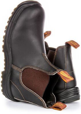 BLUNDSTONE BLUNDSTONE 192 KICK GUARD STEEL TOE PROTECTS ANKLE MENS BOOTS BROWN US 6 - 13