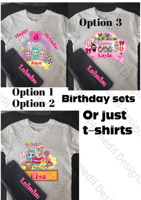 Personalised Birthday T-Shirt & Matching Outfit Set – 3 Designs | Ages 3–14