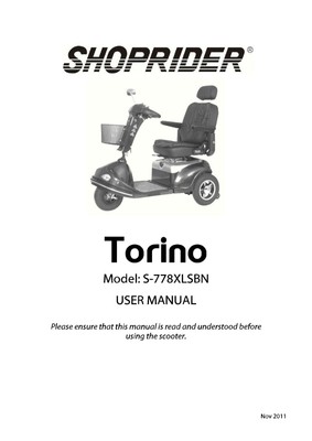 Shoprider Mobility Scooter Manual for sale in UK