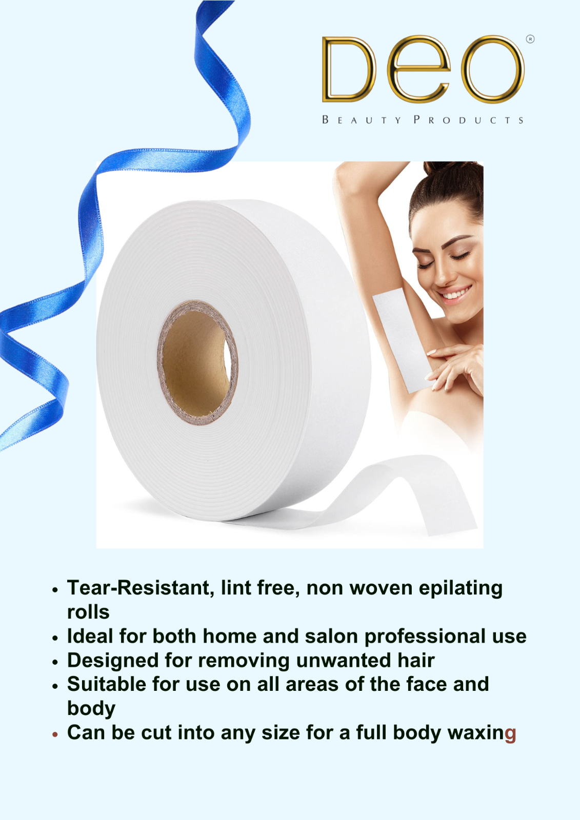 Non woven epilating roll 3" x 133 yards  paper waxing strips body hair removal