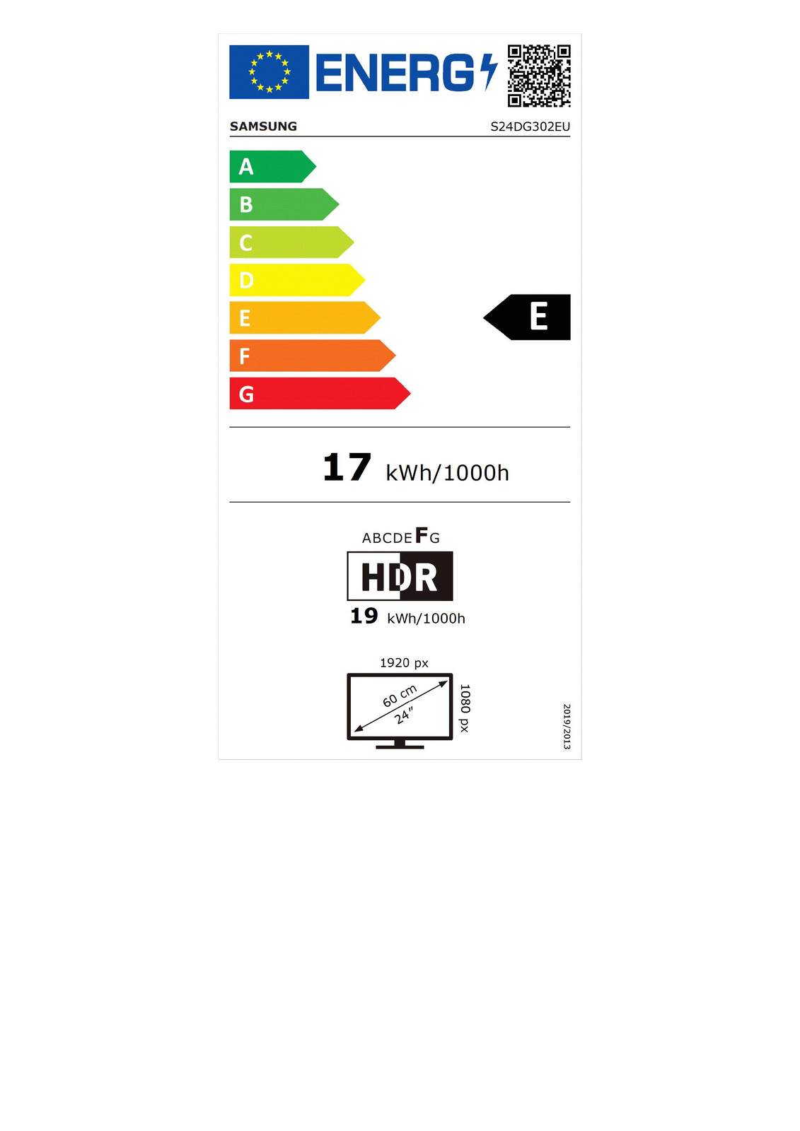 Energy Rating:E Label