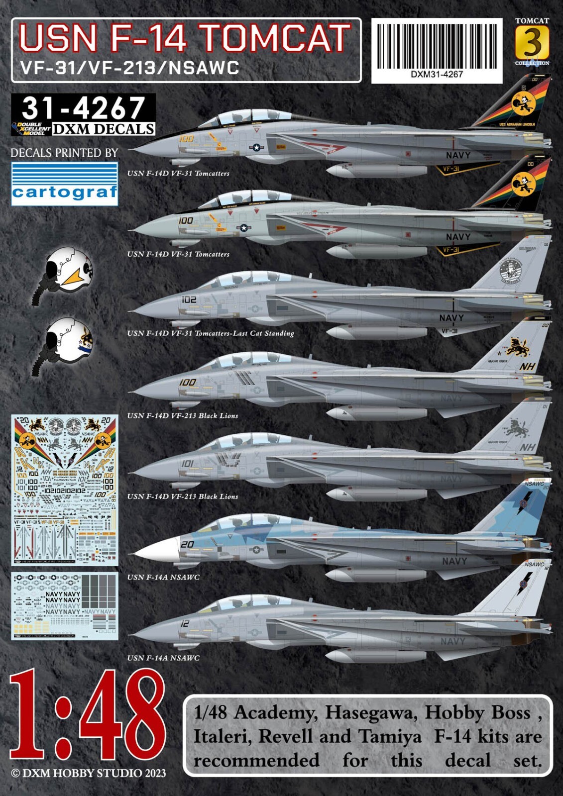 DXM decal 1/48 USN F-14 Tomcat Collection 3 (VF-31 / VF-213