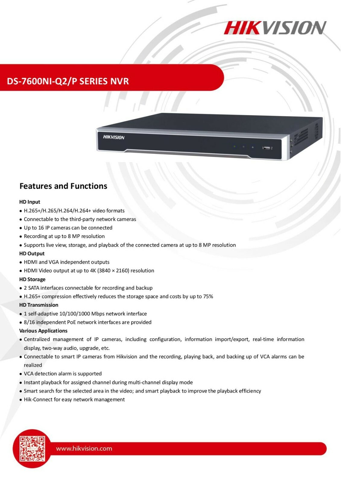 Видеорегистратор hikvision ds 7600 series инструкция