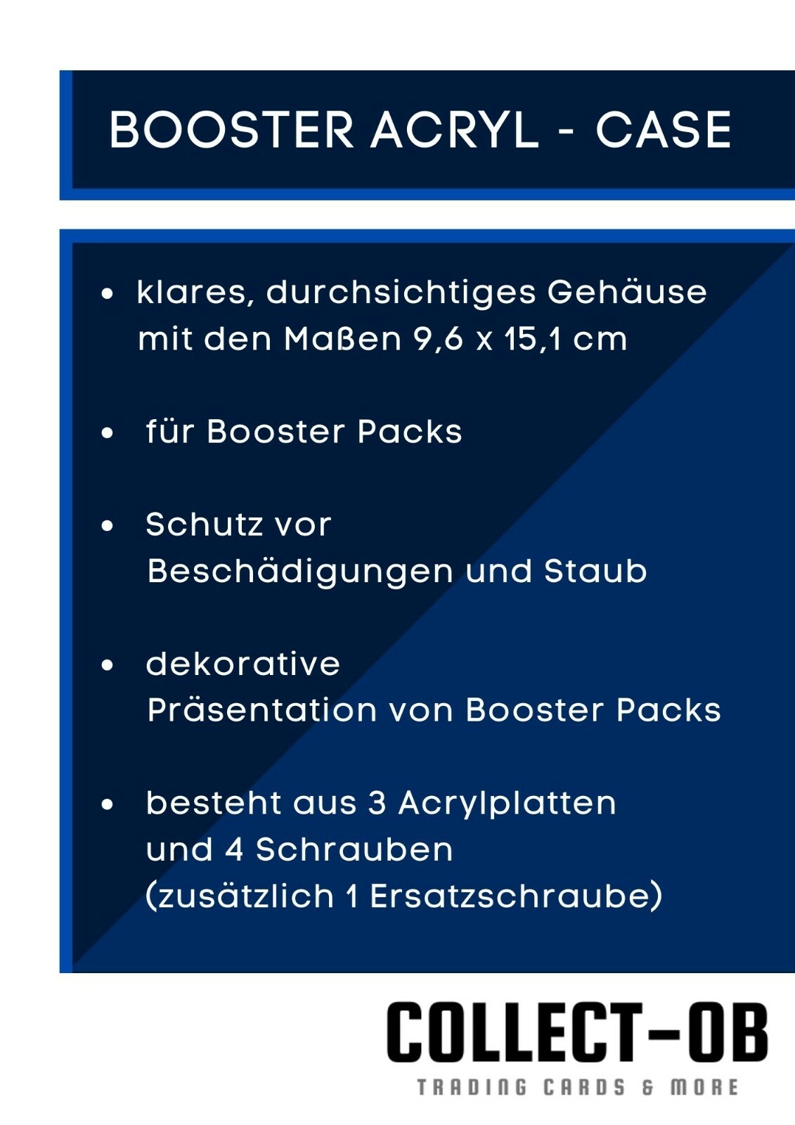 3x Pokemon Booster Acryl Schutz Box Gehäuse protective Case z.B. Base first card