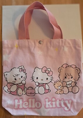 Sanrio Hello Kitty Lightweight Pink Canvas Bag Tote NEW
