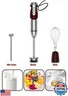 3- in-1 Immersion Hand blender, Powerful MOTOR and Stainless Steel Stick Blender, 4 Sharpe Blades with Whisk, Milk Frother Attachments