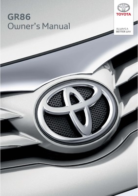 TOYOTA GR86 OWNERS MANUAL HANDBOOK ALL YEARS New Print FREE POSTAGE