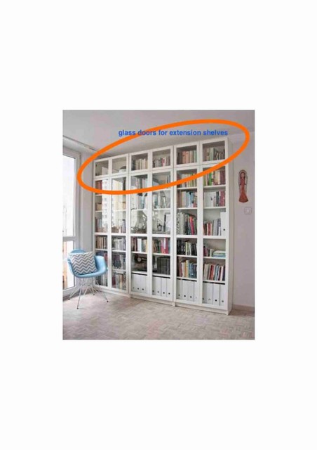 Ikea Bookcase Glass Doors For Height Extension X 7 Oxberg