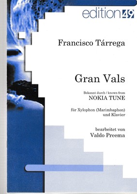 Fr.Tarrega: Gran Vals für Xylophon (Marimbaphon) & Klavier.
