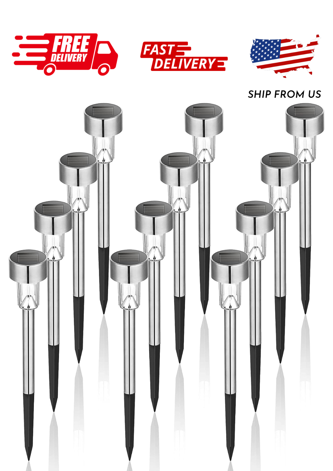 Outdoor Decoration Led Light Stainless Steel-12 Pack