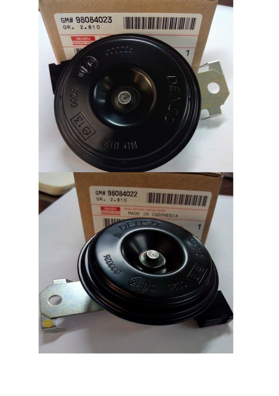 2X ISUZU PICK-UP HORN HIGH LOW NOTE 12V D-MAX 2012-2016