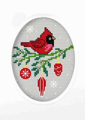 Orchidea Counted Cross Stitch Kit: Greetings Card: Cardinal