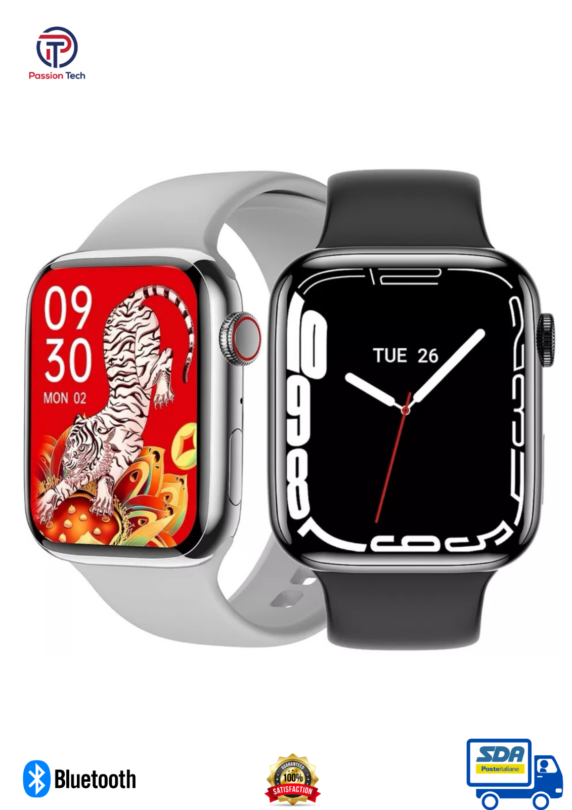 New Smartwatch DT7 Max serie 7 Android-IOS 1.9" BT call Google Siri sport 45mm