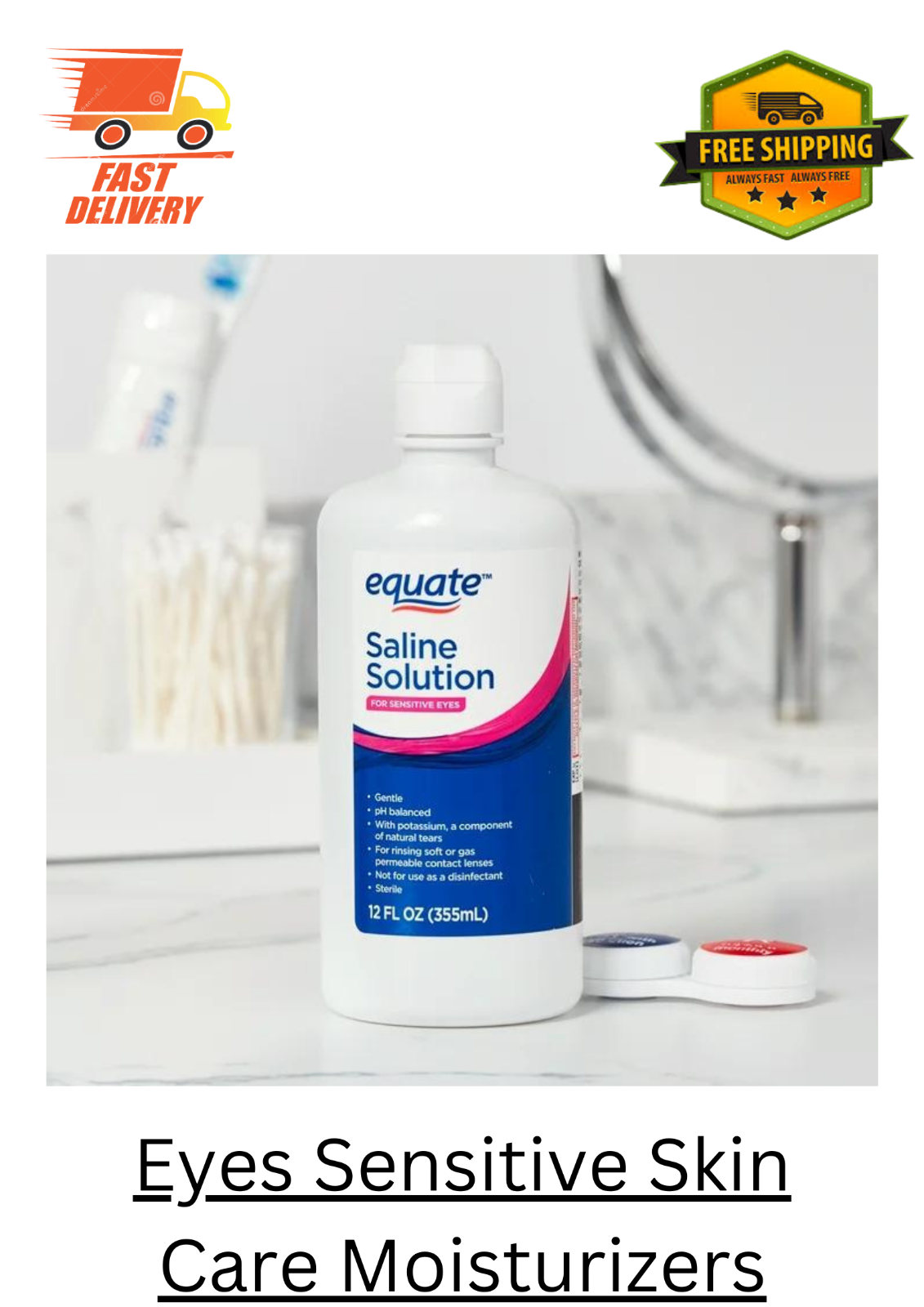 For Sensitive Eyes 12 Fl Oz For Rinsing Contact Lenses