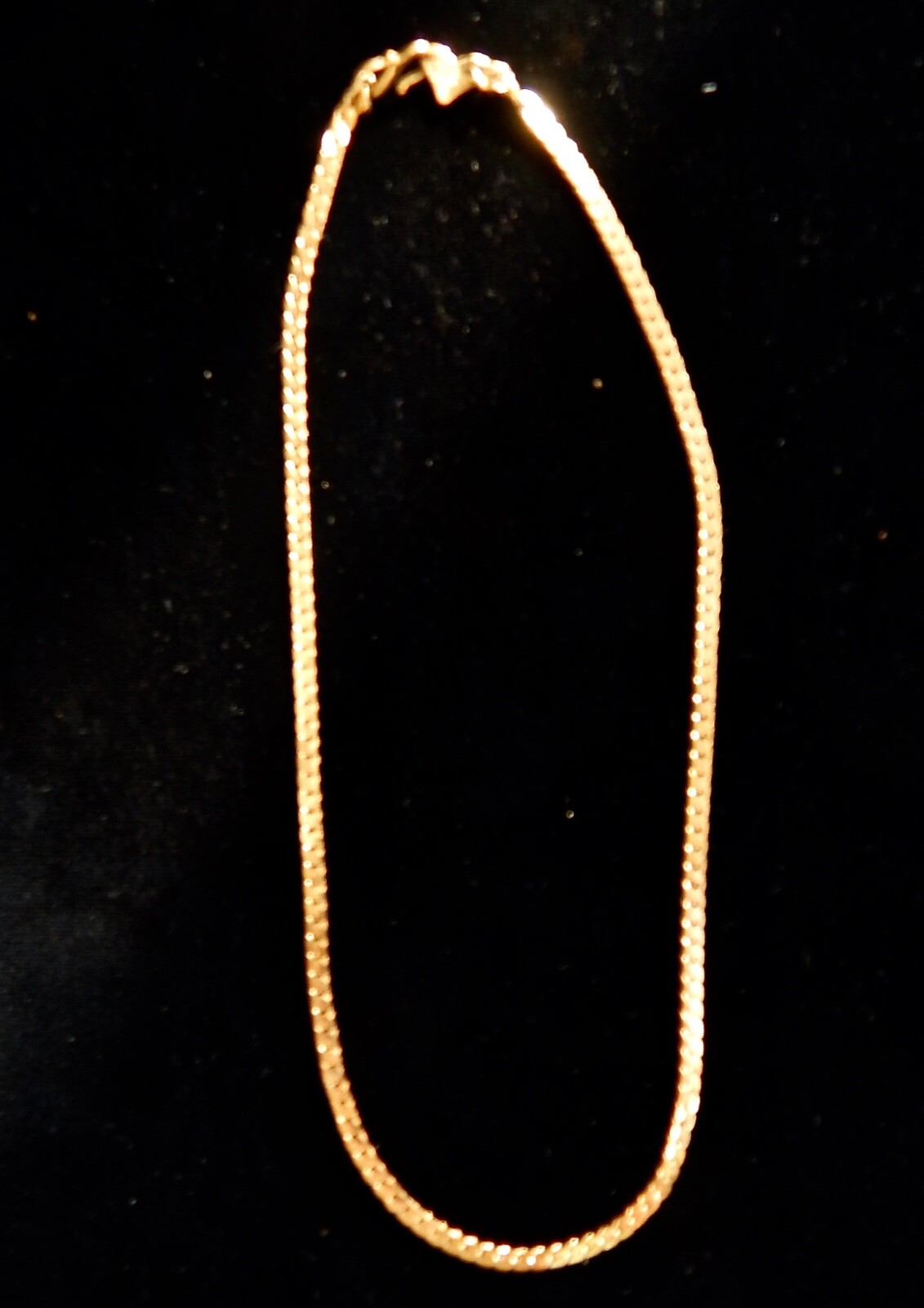 VINTAGE H-A VENDOME Gold Tone Herringbone Chain Necklace, 15
