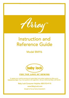 Baby Lock Array BMY6 Instructions & Reference User Guide Manual Coil Bound