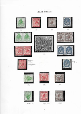 GB 1929 PUC Collection inc £1 on Album Page etc