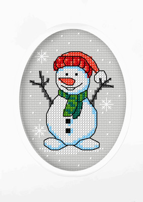 Orchidea Counted Cross Stitch Kit: Greetings Card: Snowman