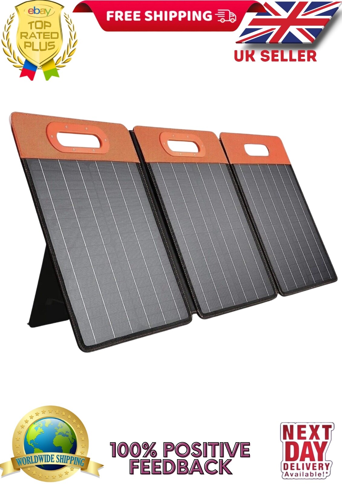 60W Foldable Portable Solar Panel Monocrystalline with TypeC DC GOLABS SF60 New