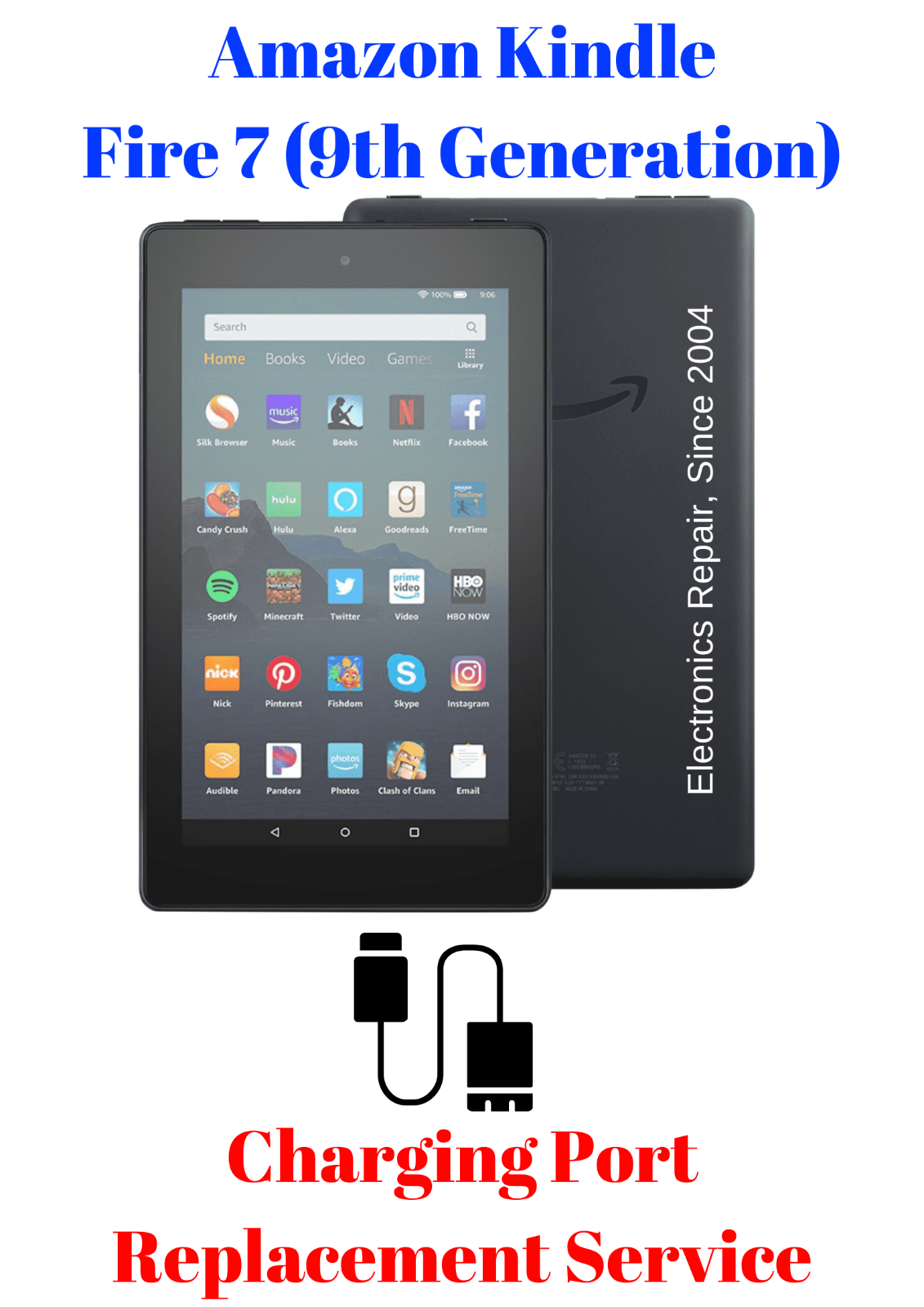 Amazon Kindle Fire 7 9th Generation Tablet Charging Port Replacement Service eBay