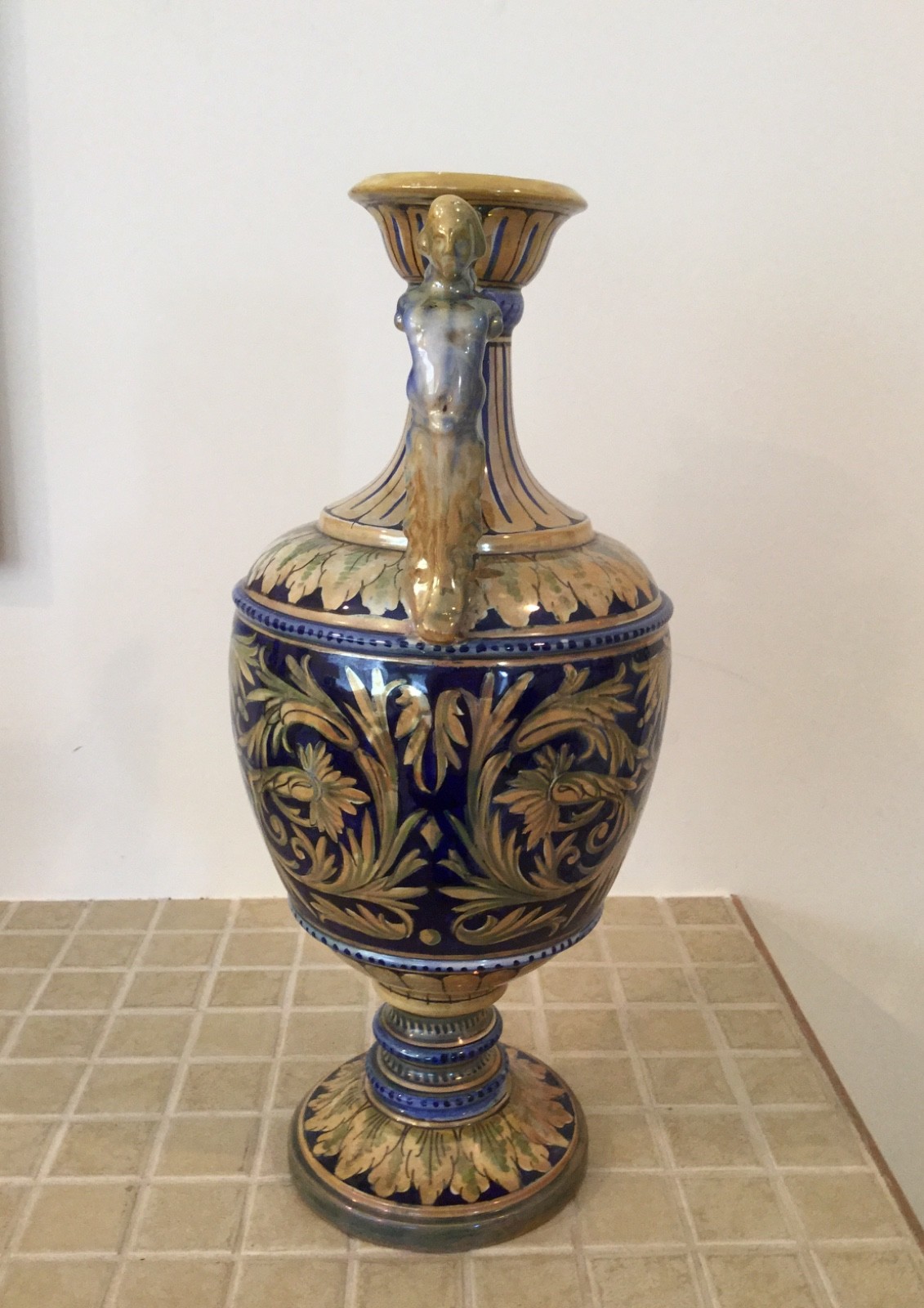 Antique Italian Lustre Vase/Urn,  Robbia  19