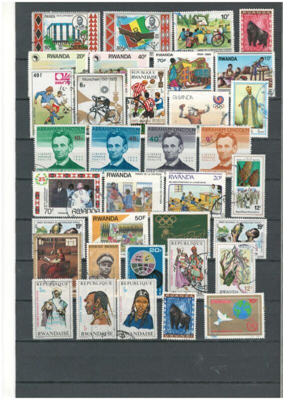 Rwanda Africa Belgium Colonies Selection Used  Stamps Lot (Raw 525)