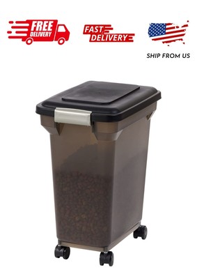IRIS Premium Airtight Pet Food Storage Container, 22-Pounds, Smoke