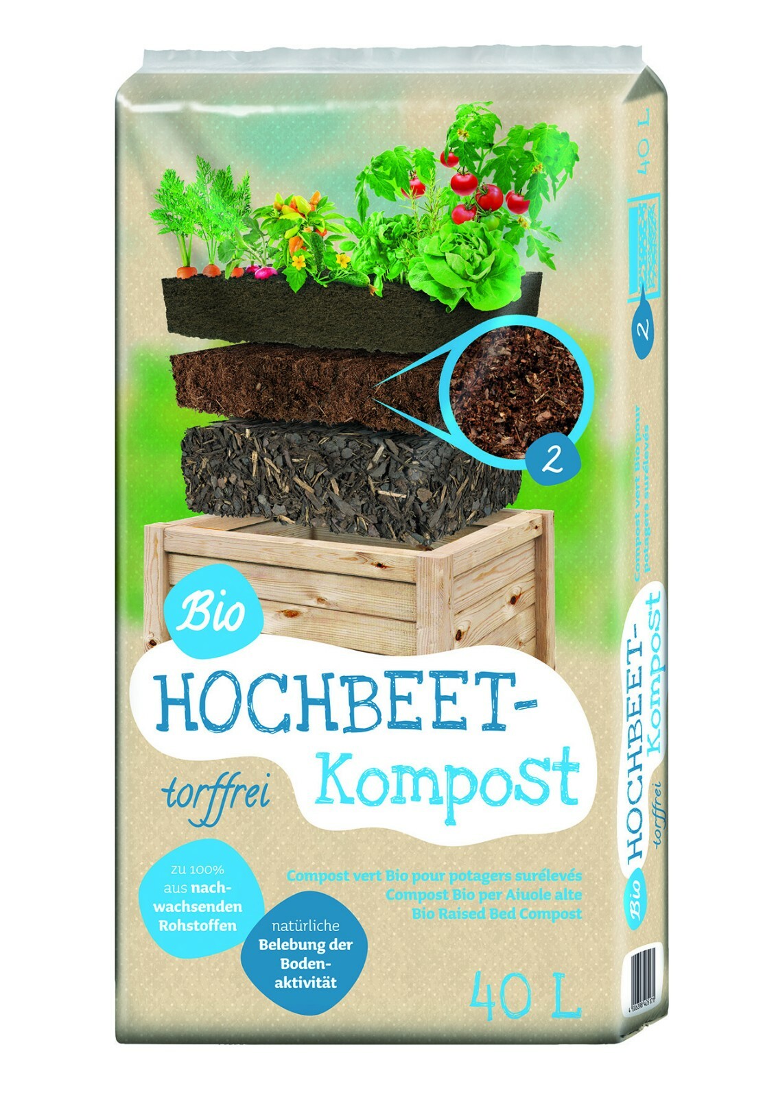 Floragard Hochbeet Kompost 40L Bio Erde Komposterde Hochbeeterde Grünkompost