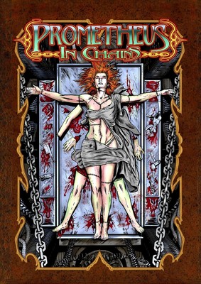 Frankenstein Art Print - Prometheus In Chains Comic Book - Vitruvian Man