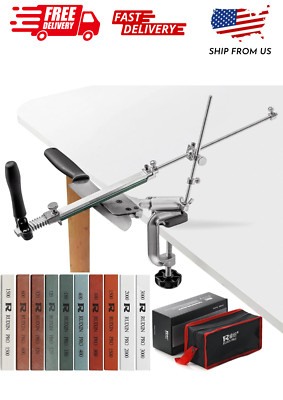Upgraded RUIXIN PRO RX-008 Professional Knife Sharpener with 10 Whetstones, 360°